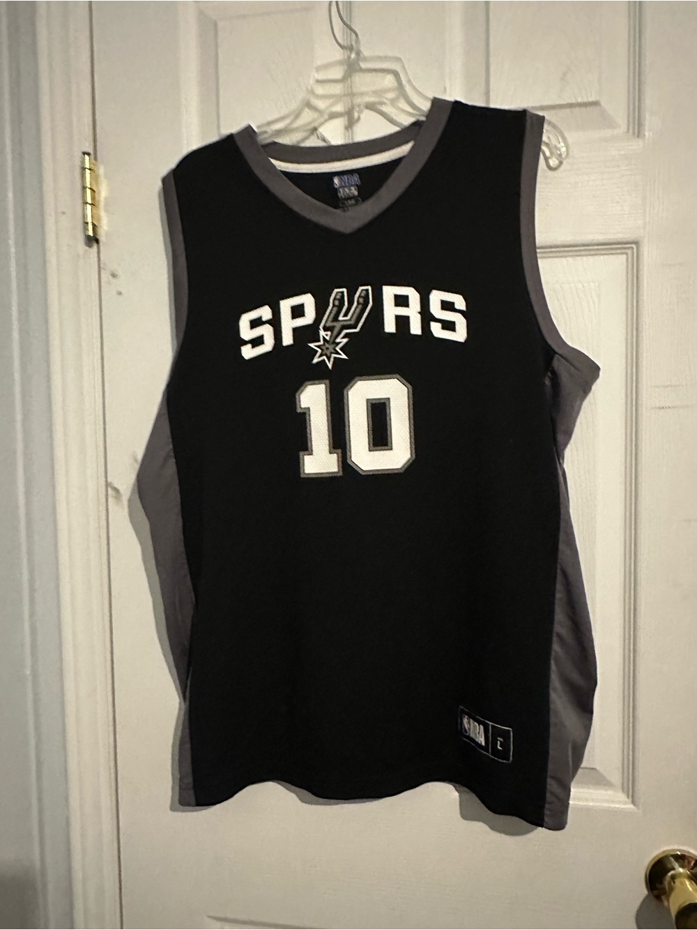 San Antonio Spurs NBA Black and White Logo Athletic Jersey